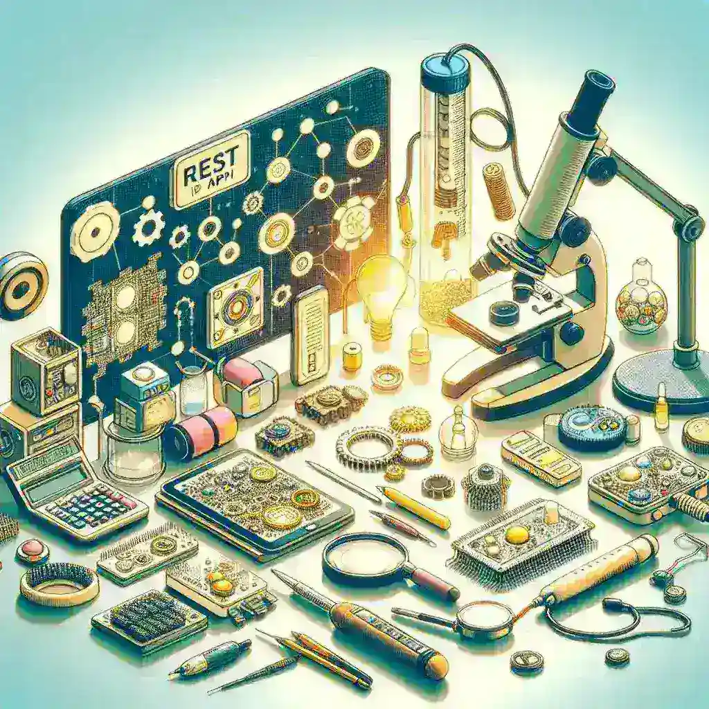 "An infographic showcasing the best tools for REST API testing, featuring logos and key features of popular software solutions like Postman, Swagger, and SoapUI, illustrating their functionalities and user benefits."